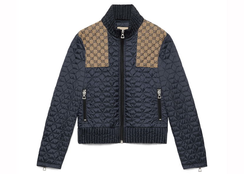 Bunda Gucci GG Fabric Quilted Jacket Blue Navy | 715540 ZAKY4 4433