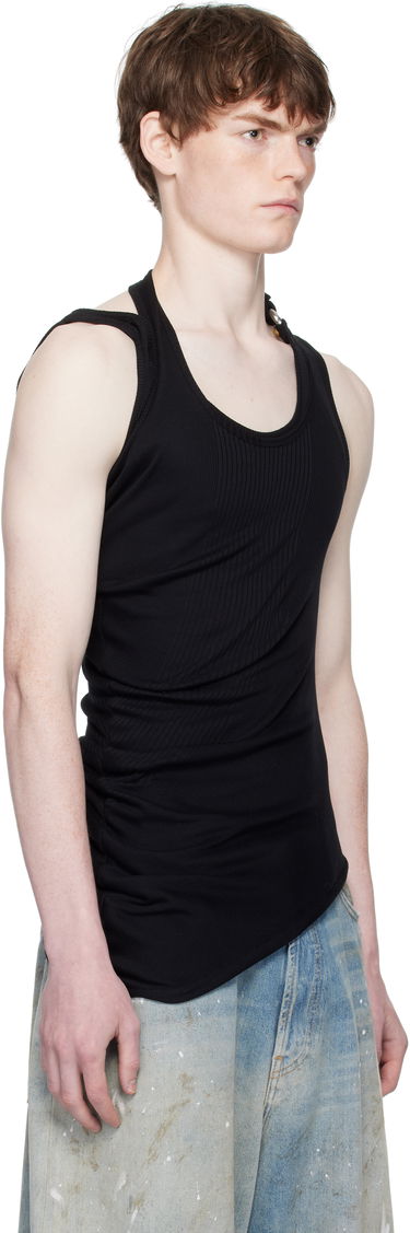 Tielko Jean Paul Gaultier Piercing Asymmetrical Tank Top Čierna | 2503WTO292J000 00, 4