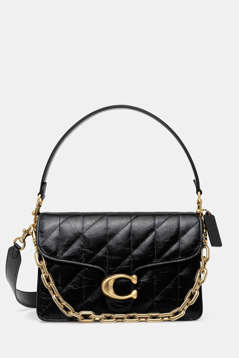Taška cez rameno Coach Tabby Quilted Leather Shoulder Bag Čierna | CAF55