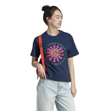Tričko adidas Performance Women's Floral Graphic Cropped T-Shirt Modrá | IM2390, 3