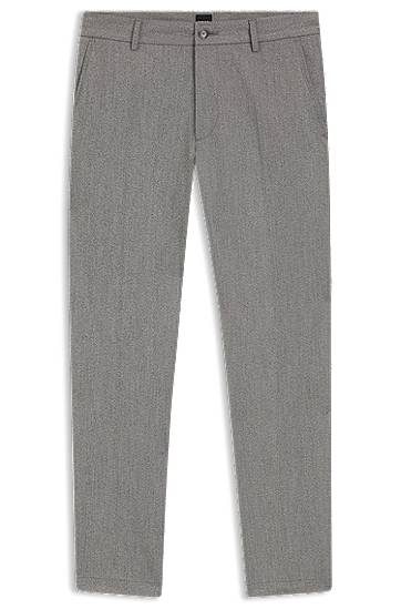Nohavice BOSS Modern-Fit Wrinkle-Resistant Stretch Dobby Trousers Šedá | 50546914, 0