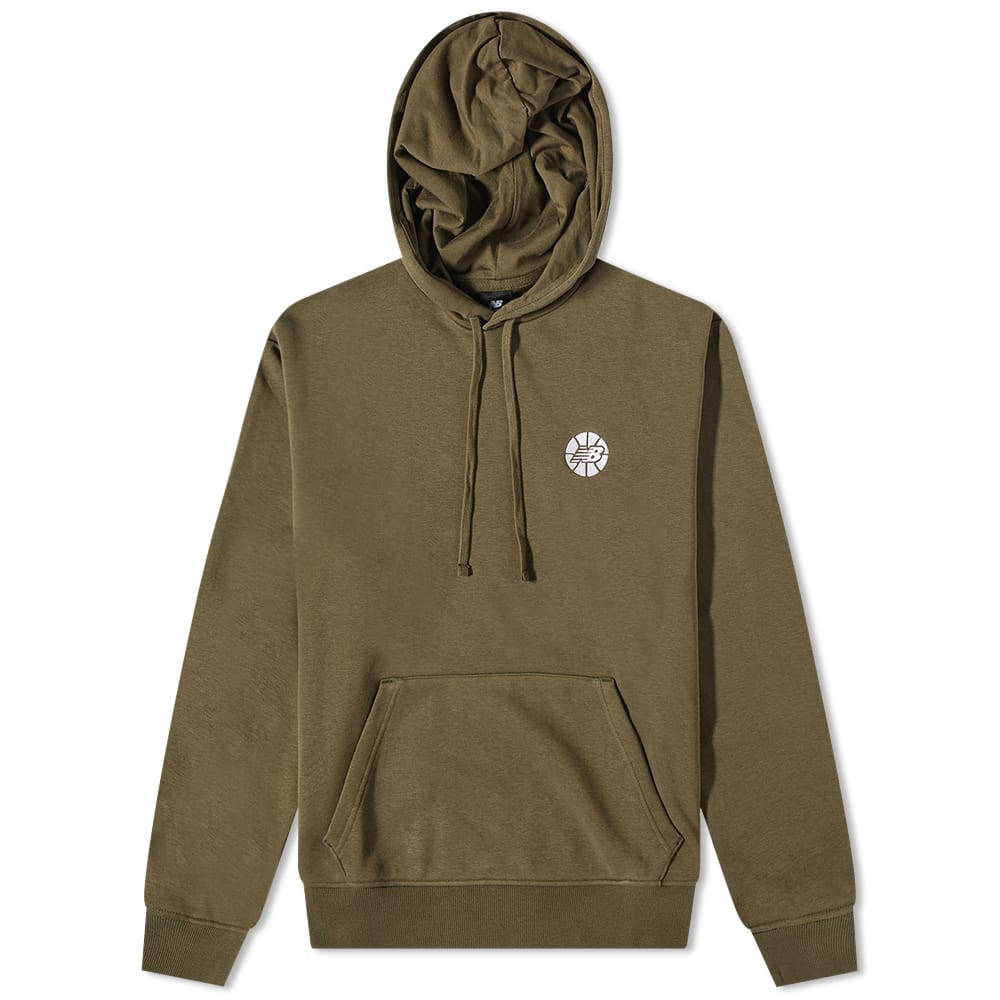 Mikina New Balance Hoops Essentials Fundamental Hoody Hnedá | MT23581-DMO, 0