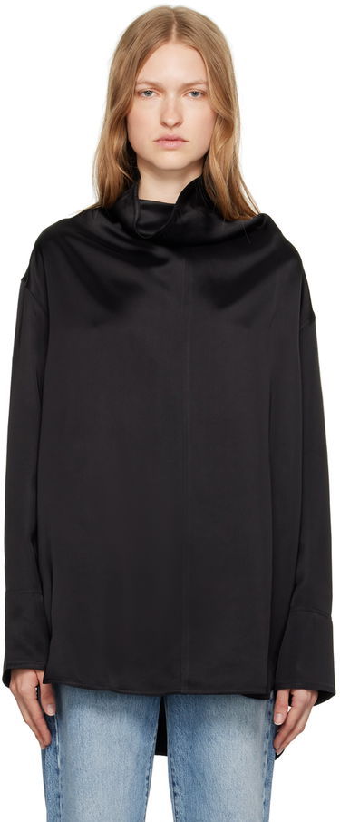 Košeľa TOTEME Funnel Neck Satin Blouse Čierna | 244-WRT0371-FB0208, 0