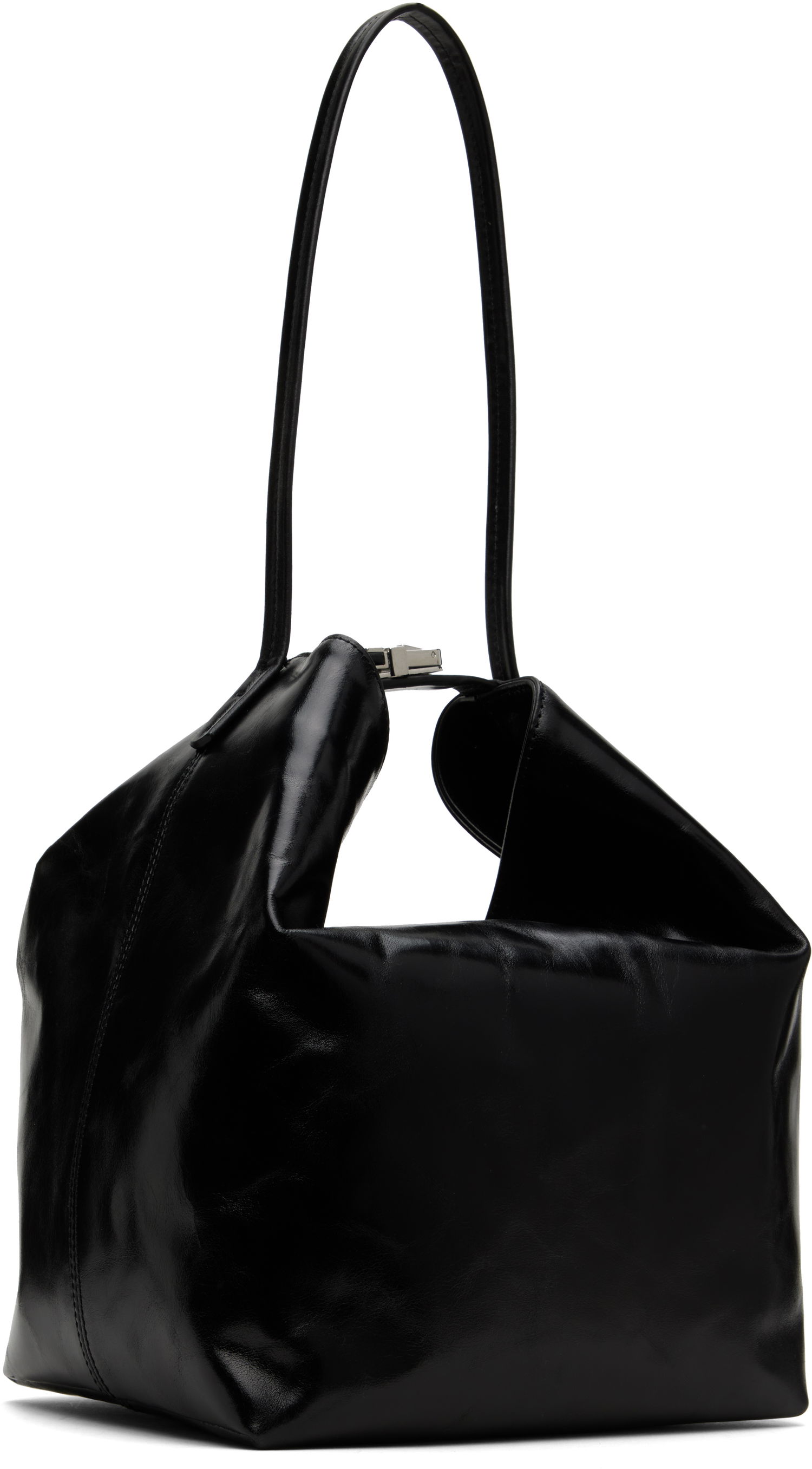 Taška cez rameno BY FAR BY FAR Maxi Bea Creased Leather Shoulder Bag Čierna | MWBSB054CL034BK001PL, 1