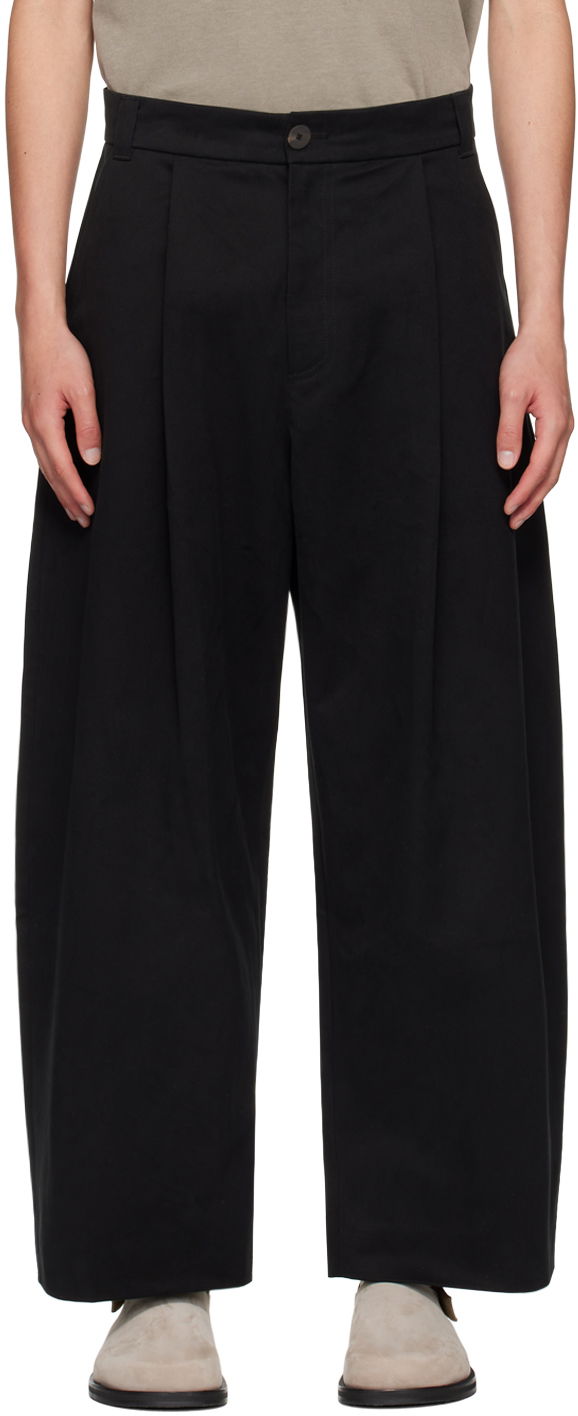 Nohavice Studio Nicholson Studio Nicholson Pleated Trousers Čierna | SORTE SNM - 351 -, 0