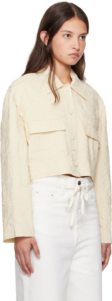 Bunda Nanushka Nanushka Coreen Cropped Button-Up Shirt Béžová | NW24FWSH38471, 1