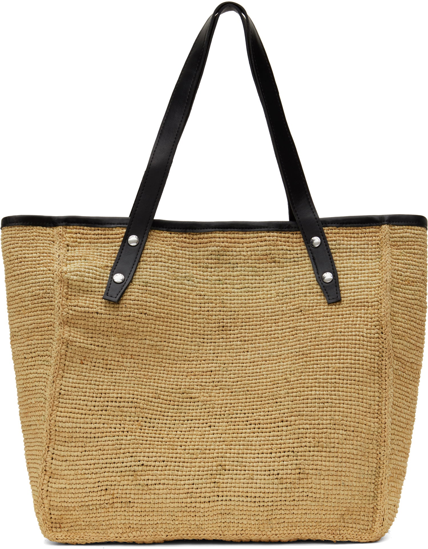 Tote bag rag & bone rag & bone Daily Leather-Trimmed Straw Tote Béžová | WHH24S1004TN04, 0