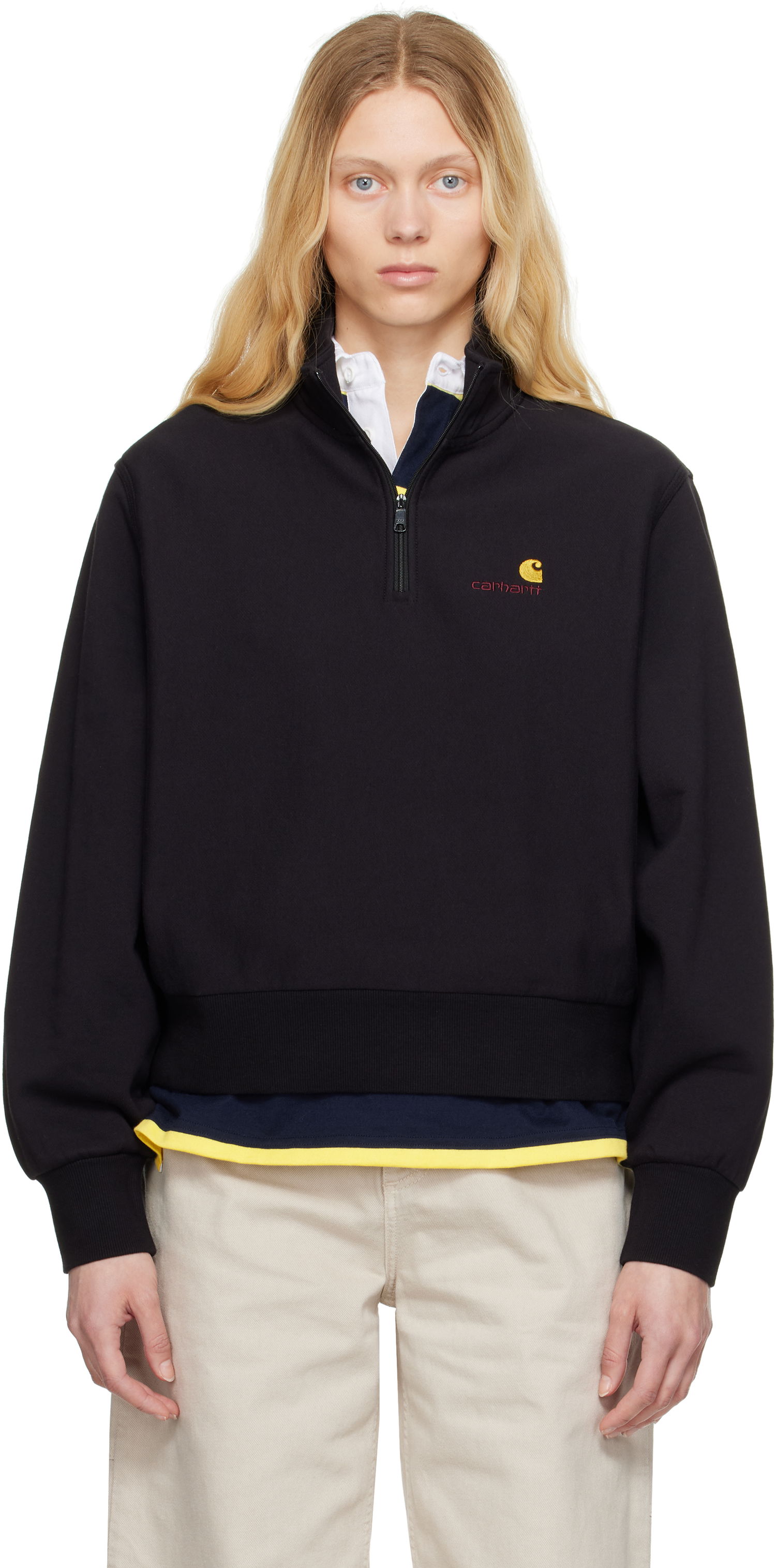 Sveter Carhartt WIP American Script High Neck Sweatshirt Čierna | I033827 89XX, 0