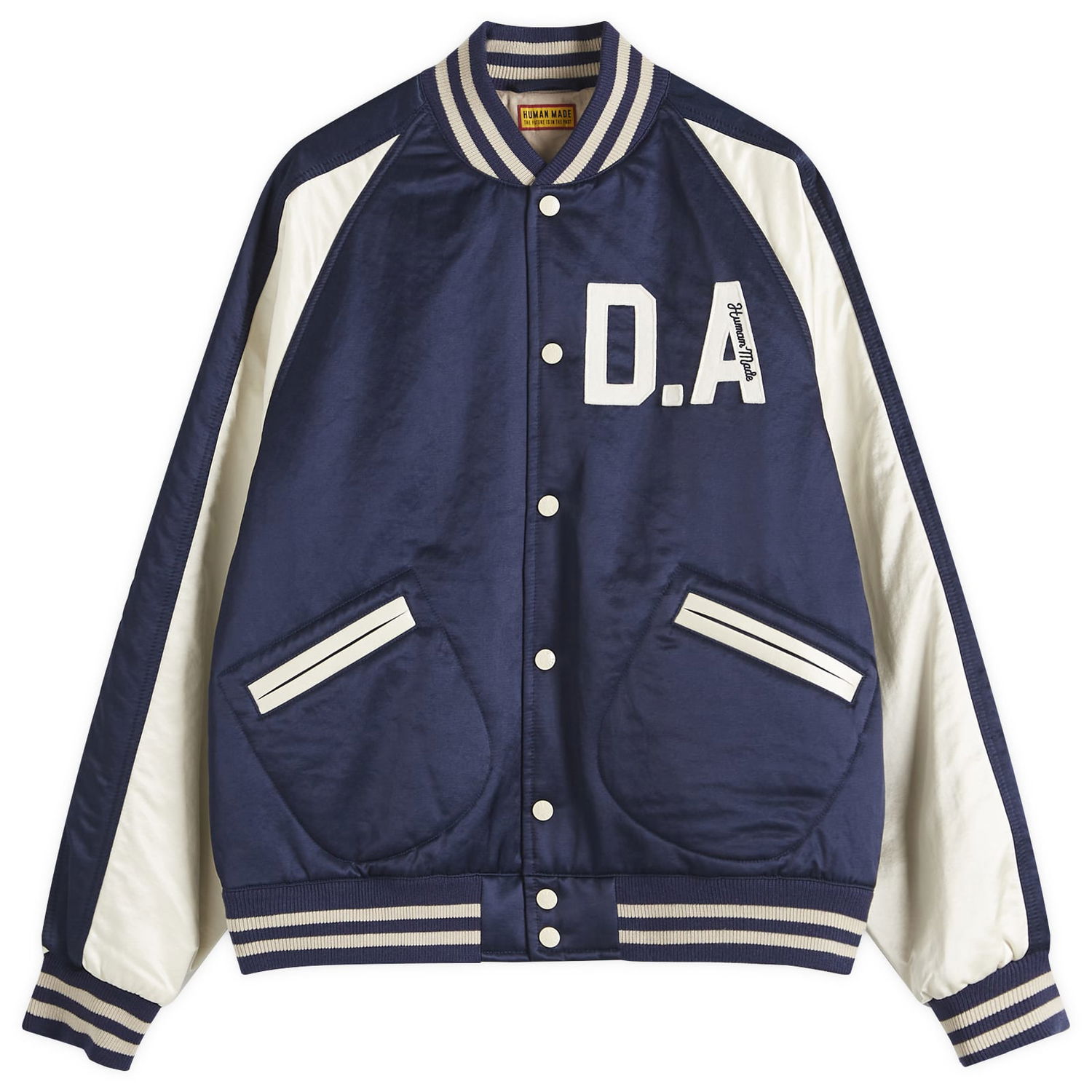 Bomber bunda Human Made Human Made Satin Stadium Jacket, Size Large Navy | HM29JK020-NVY, 1