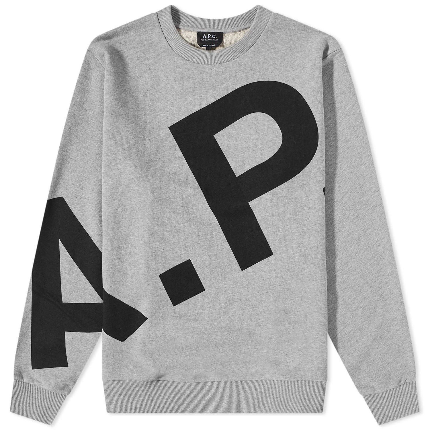 Mikina A.P.C. Cory All Over Logo Crew Sweat Šedá | COFBQ-M27817-PLB, 0
