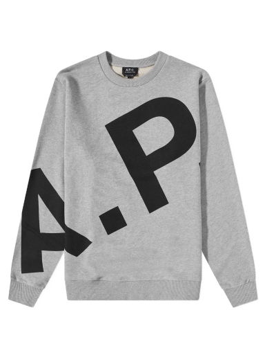 Mikina A.P.C. Cory All Over Logo Crew Sweat Šedá | COFBQ-M27817-PLB