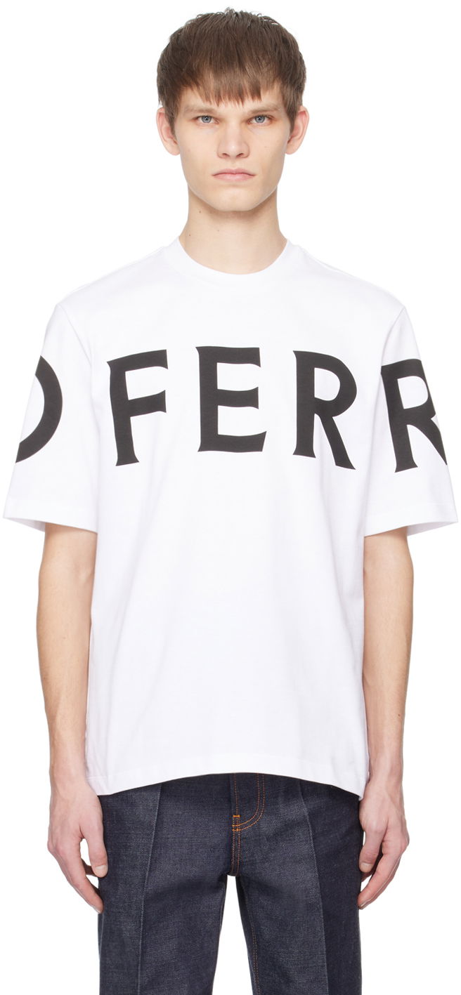 Tričko FERRAGAMO Printed T-Shirt Biela | 771468, 0