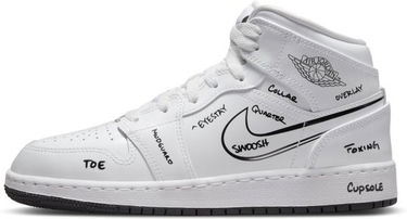 Tenisky a topánky Jordan Air Jordan 1 Mid "Schematic" GS Biela | DQ1864-100, 0