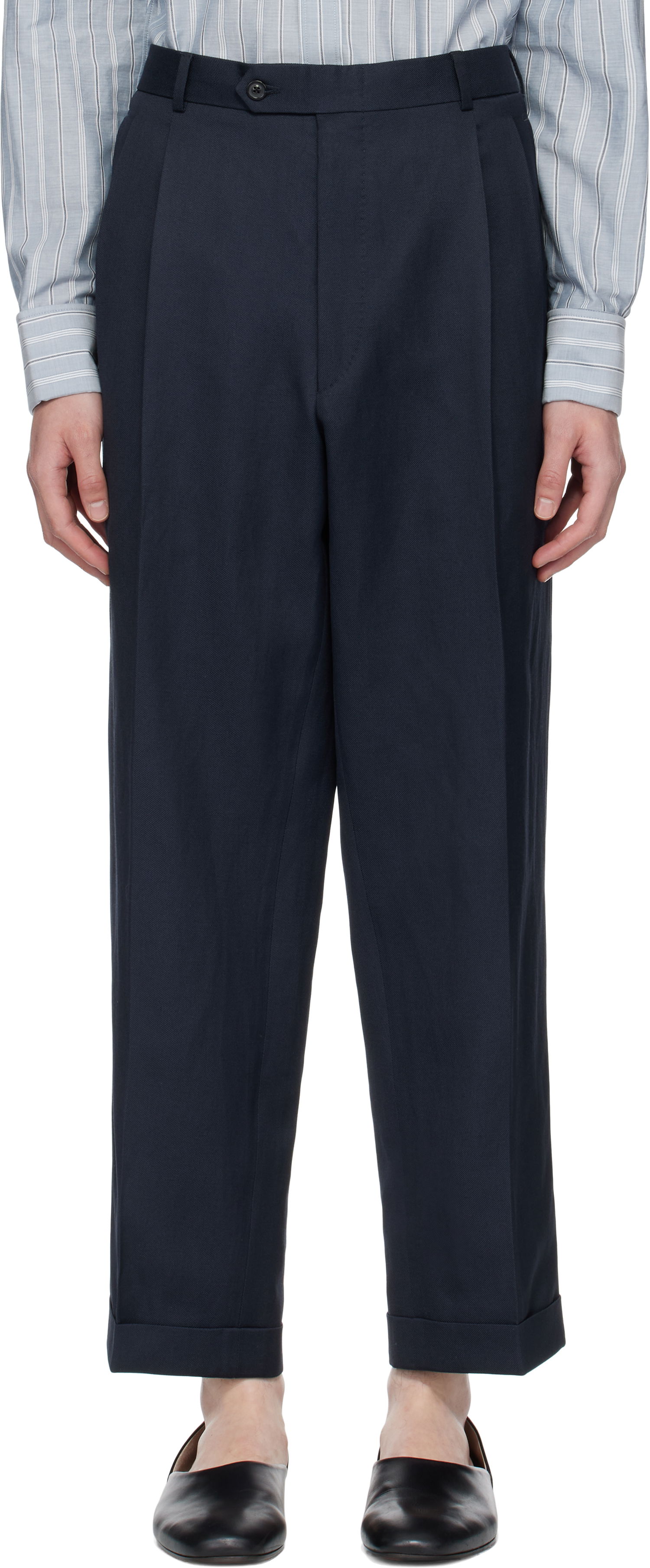 Nohavice Maison Margiela Maison Margiela Turn-up Trousers Navy | S50KA0669 M35287, 0