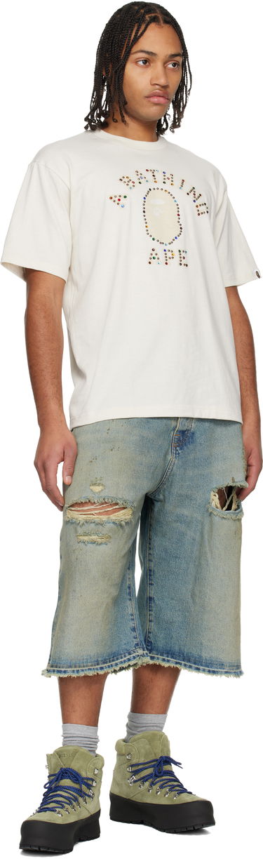 Tričko BAPE Stone College Relaxed Fit T-shirt Béžová | 001CSL801014M, 3