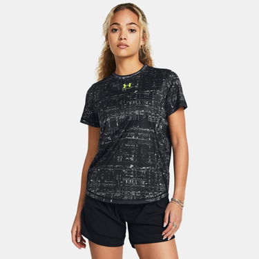 Tričko Under Armour Challenger Pro Training Kurzarm-Shirt mit Print für Damen Schwarz / High Vis Gelb L Čierna | 1384948-002, 0