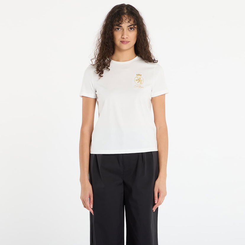Tričko Tommy Hilfiger Gold Crest Regular Short Sleeve T-Shirt Biela | WW0WW46153-YBL