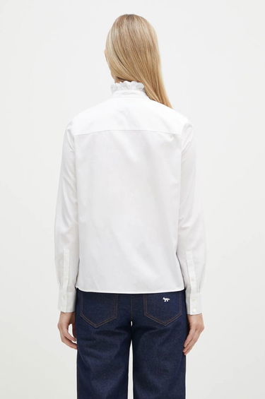 Košeľa MAISON KITSUNÉ Maison Kitsuné Craft Embroidery Stand Collar Shirt Biela | NW00414WC5010, 2