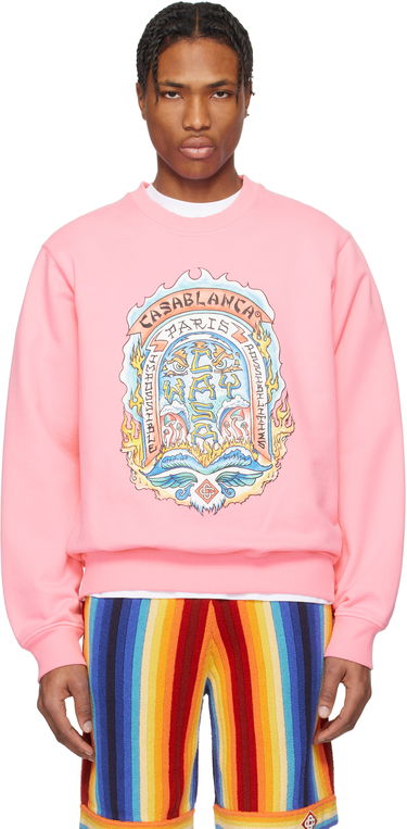 Mikina Casablanca Casablanca Casa Way Skate Print Sweatshirt Ružová | MS25-JTP-293-01, 0