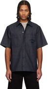 Herringbone Denim Short-Sleeve Shirt