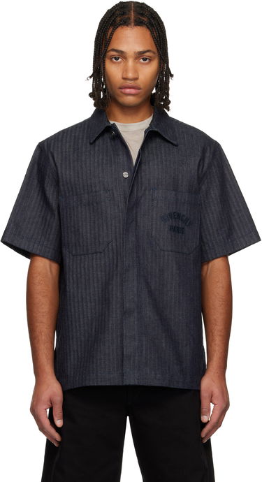 Košeľa Givenchy Herringbone Denim Short-Sleeve Shirt Navy | BM616G516U401, 0
