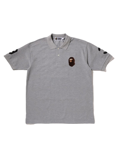 Polo tričko BAPE Large Ape Head Polo Tee Šedá | 1I25-112-001