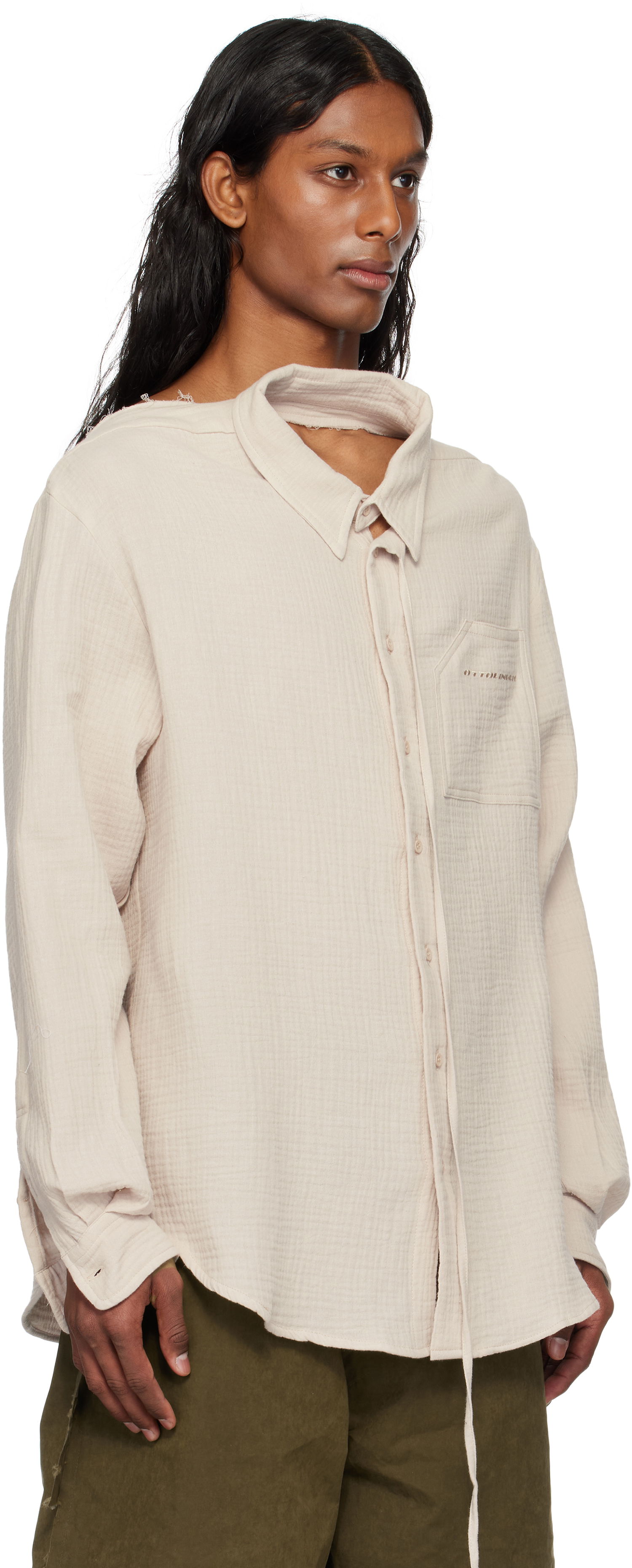 Košeľa Ottolinger Ottolinger Oversized Cut-Out Mousseline Shirt Béžová | 111-400411-01, 1