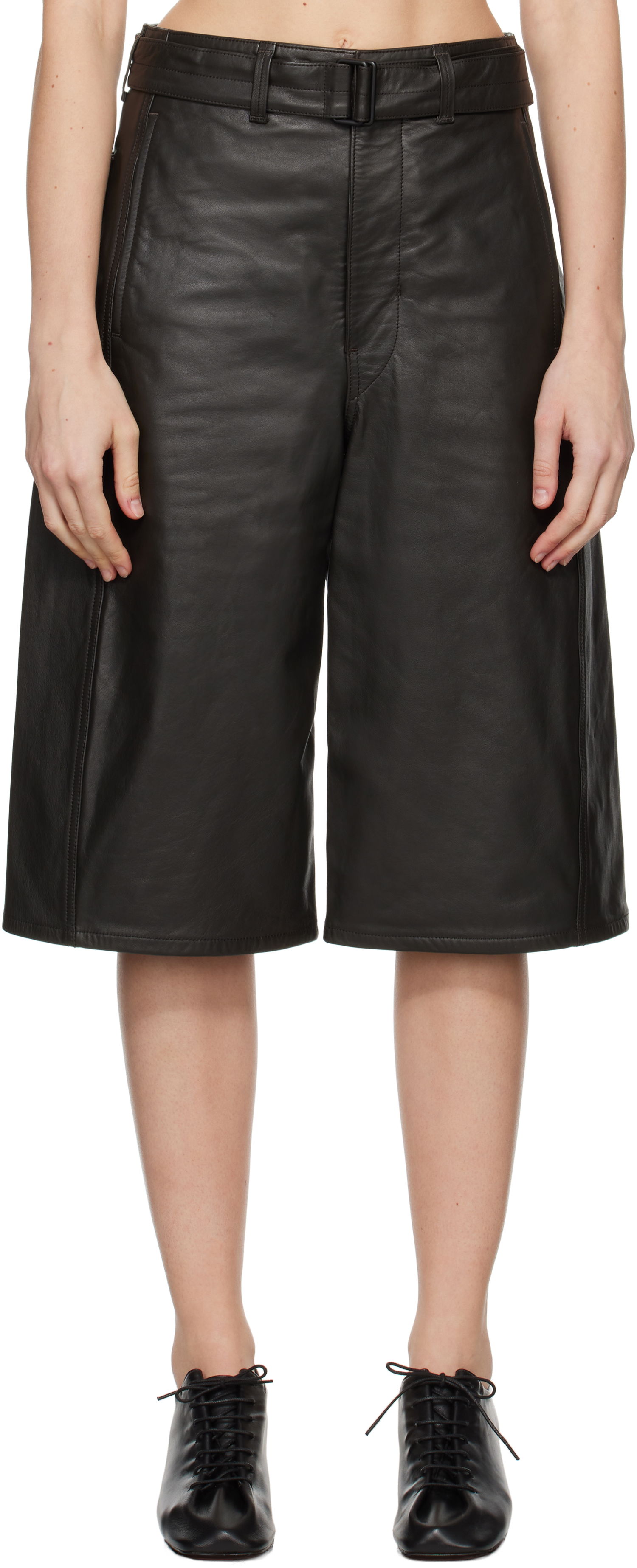 Šortky LEMAIRE Lemaire Bermuda Leather Shorts Čierna | PA1141 LL0095, 0