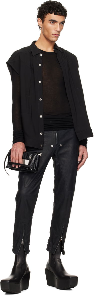 Tričko Rick Owens Rick Owens Hollywood Rib Long Sleeve T-Shirt Čierna | RU01E5250 RC, 3
