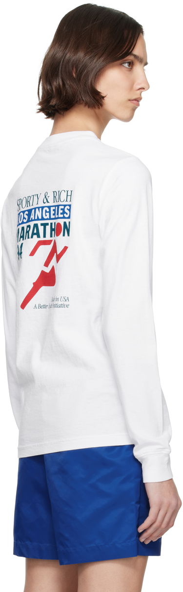 Tričko Sporty & Rich Sporty & Rich 'LA Marathon' Long Sleeve T-Shirt Biela | TO059622171WH01, 2