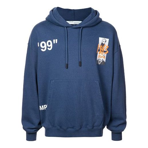 Mikina Off-White Summer Over Popover Hoody Modrá | OMBB037R19B970093088, 0