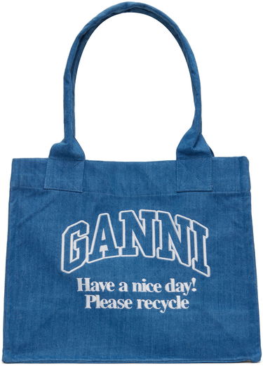 Tote bag GANNI GANNI Large Easy Tote Bag Modrá | A5599, 0