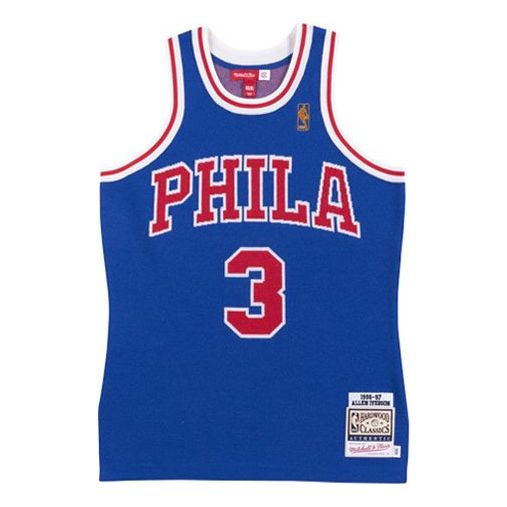 Dres Mitchell & Ness Mitchell & Ness NBA x CLOT Philadelphia 76ers Jersey Modrá | NNBJEY18117-P76ROYA96AIV