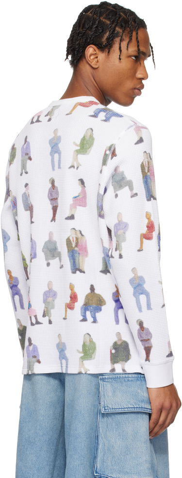 Sveter JW Anderson JW Anderson Printed Waffle Henley Biela | JO0260-PG1737, 2