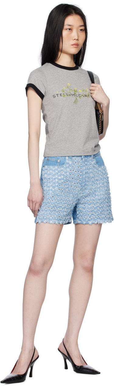 Šortky Stella McCartney Mid-Rise Bouclé Shorts Modrá | 6D03673SQH06, 3