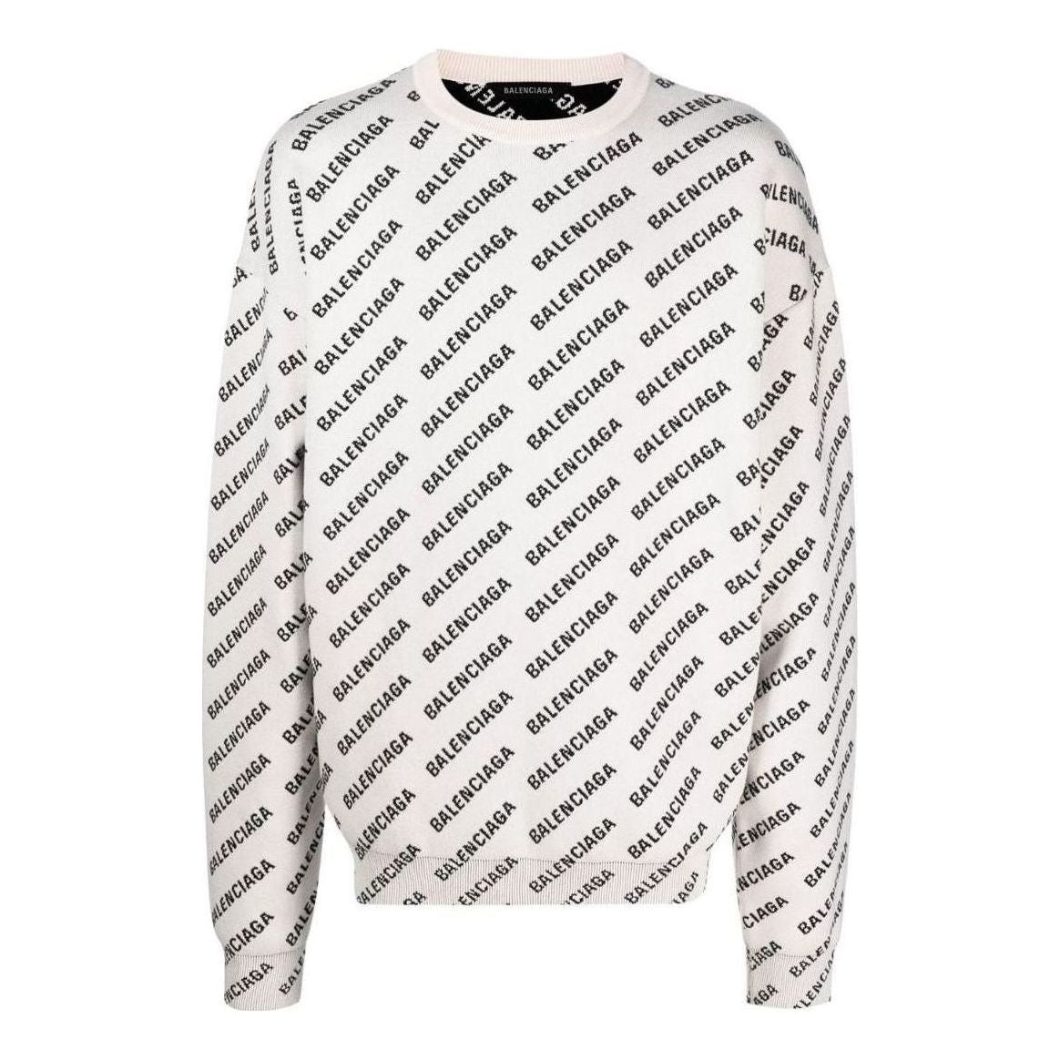 Sveter Balenciaga All Over Logo Crewneck Sweater Béžová | 702952T32339054, 0