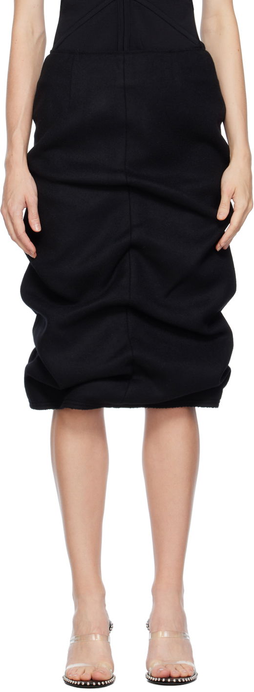 Sukňa We11done We11done Tucked Midi Skirt Čierna | WD-SK3-23-211-W-BK, 0