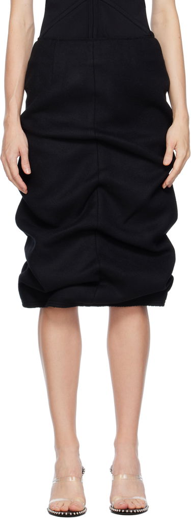 Sukňa We11done We11done Tucked Midi Skirt Čierna | WD-SK3-23-211-W-BK, 0