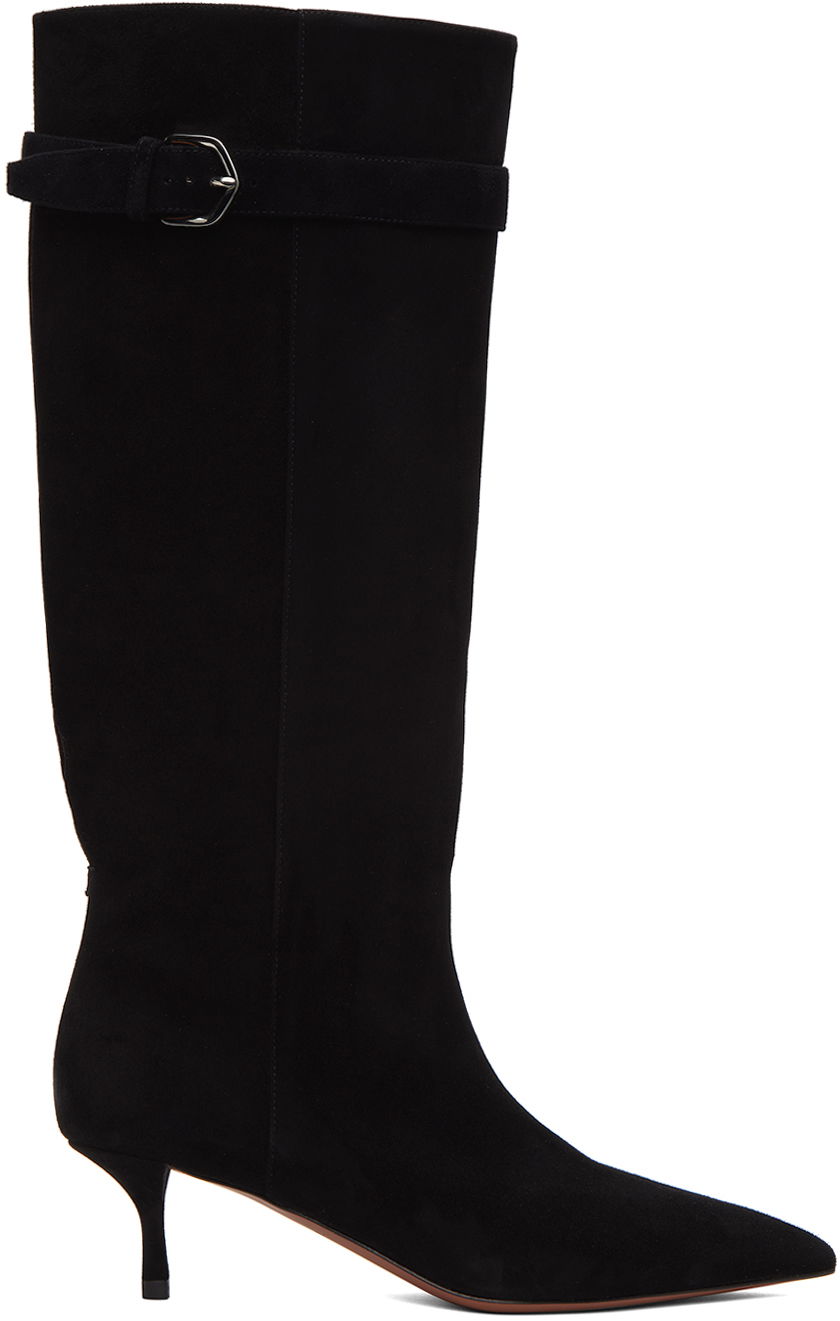Kabelka Alaïa ALAÏA Vented Suede Kitten Heel Boots Čierna | AA3O040C0C05, 0