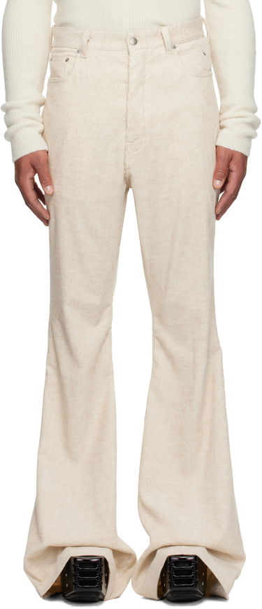Nohavice Rick Owens Concordians Geth Corduroy Flared Trousers Béžová | RU02E1333 MLC, 0