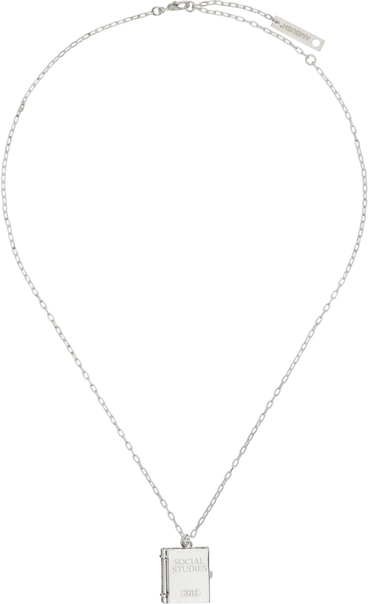 Náhrdelník Ambush 'Social Studies' Pendant Necklace Metalická | BWOB008F24SIL0017200, 0
