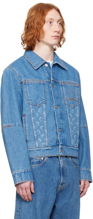 Bunda Marine Serre Marine Serre Moon Laser Denim Trucker Jacket Modrá | MJA063A CDEN0002, 1