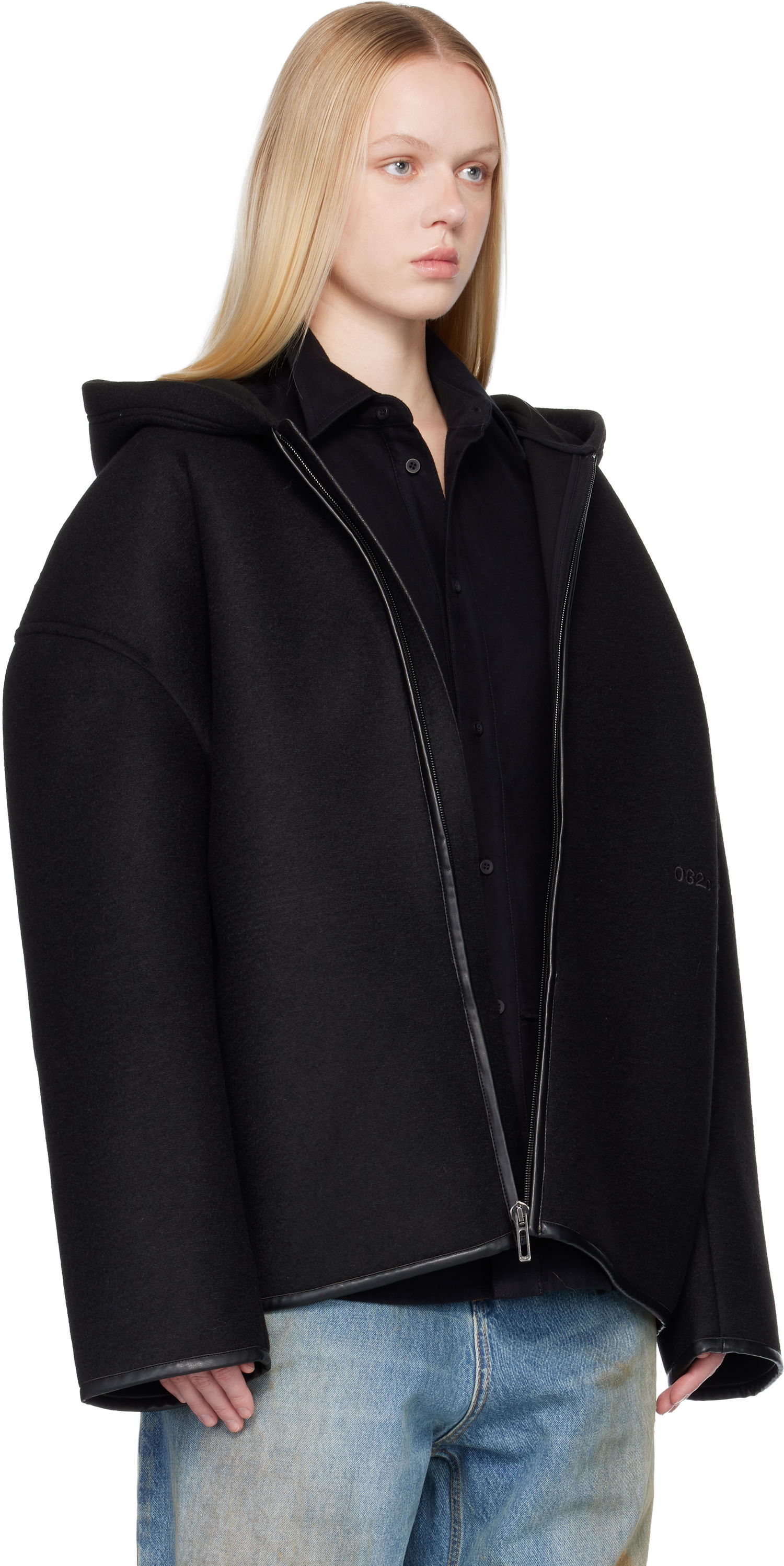 Bunda 032C 032c Neoprene Zip Up Hooded Jacket Čierna | F25-URW-0801-000-W, 1