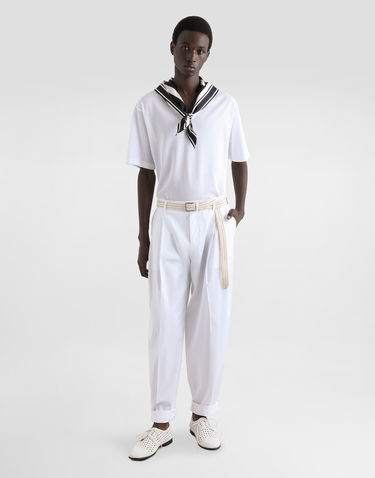 Tričko Dolce & Gabbana Dolce & Gabbana Jersey T-Shirt with Silk Scarf Biela | G8SR8TG7O8EW0800, 1
