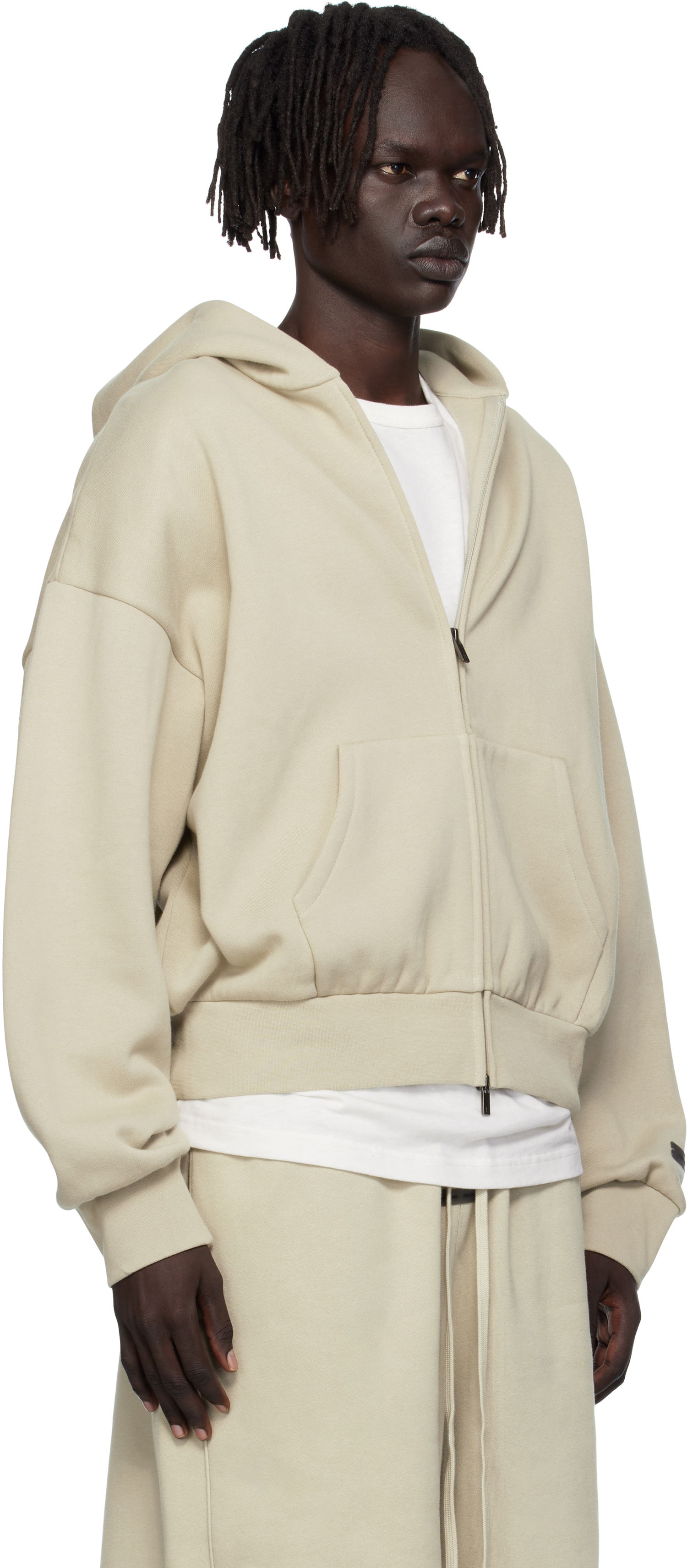 Mikina Fear of God Fear of God ESSENTIALS Fleece Zip-Up Hoodie Béžová | 192SP254786F, 1