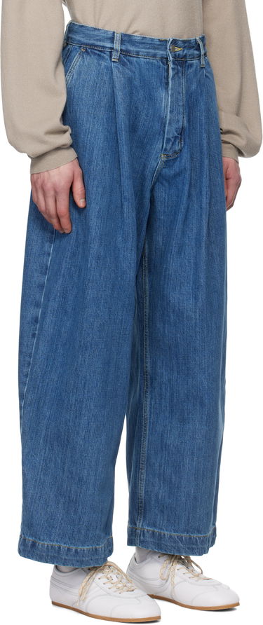 Džínsy Studio Nicholson Studio Nicholson Puch Pleated Jeans Modrá | PUCH SNM - 1244, 1