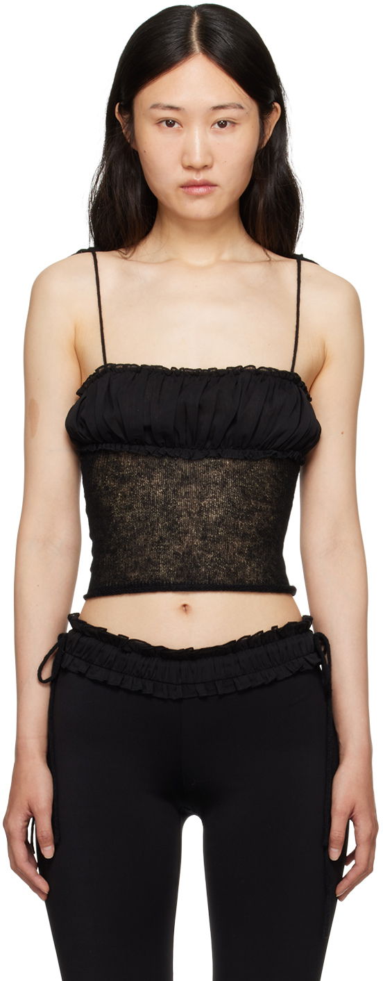 Tielko GUIZIO Guizio Ruched Tank Top Čierna | H23624S025, 0