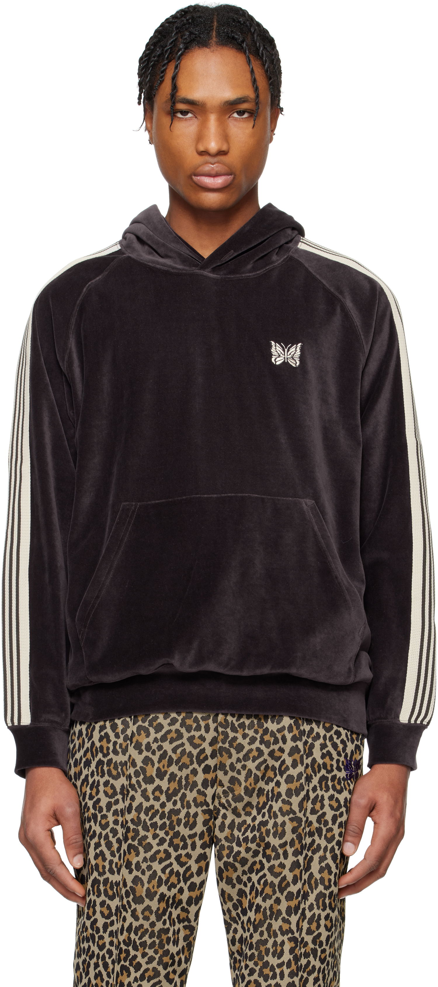 Mikina Needles Needles Velour Track Hoodie Fialová | QV320, 0