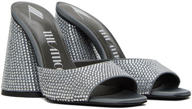 Doplnky The Attico The Attico Luz Crystal-Embellished Heeled Sandals Šedá | 237WS502 TV07, 3