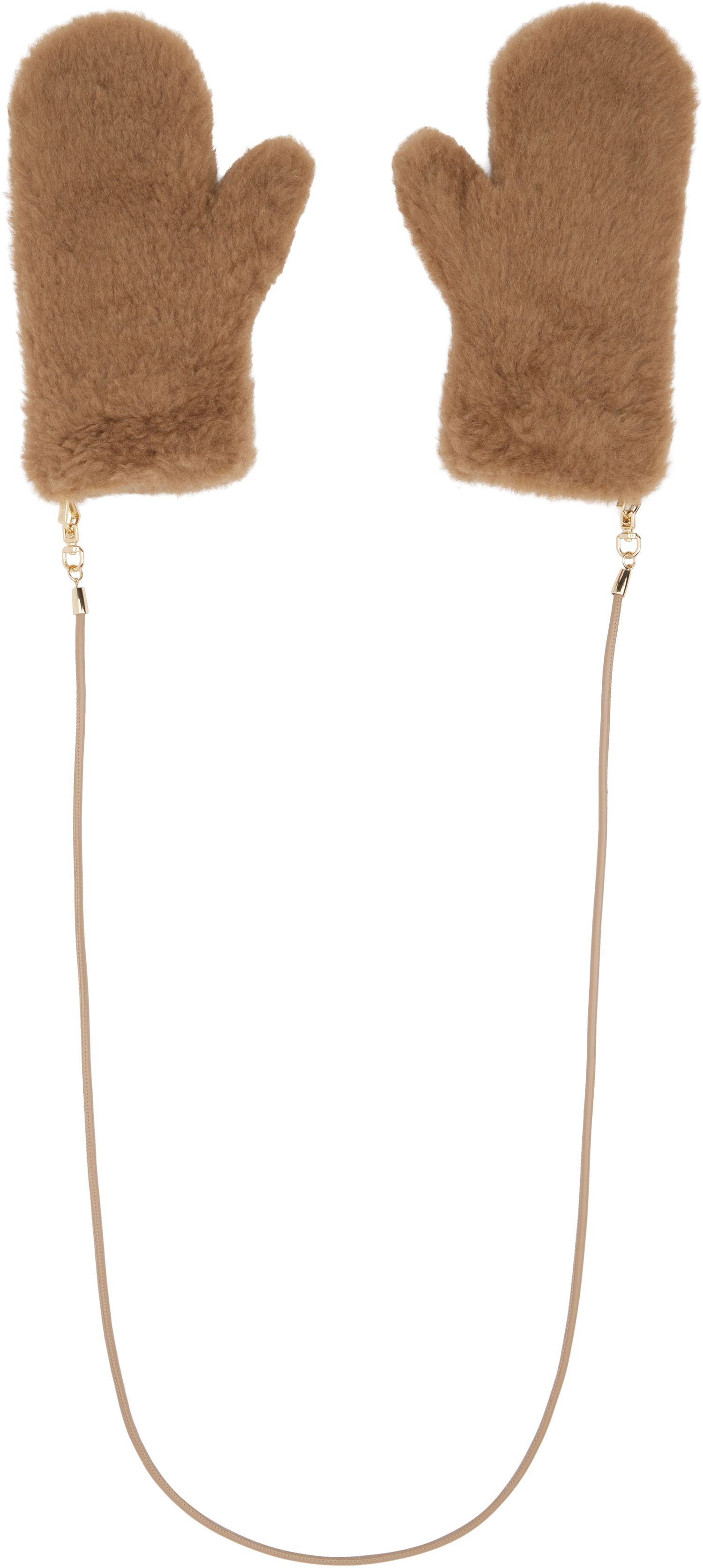 Rukavice Max Mara Max Mara Ombrat2 Faux Fur Mittens Hnedá | 2524566052600, 0